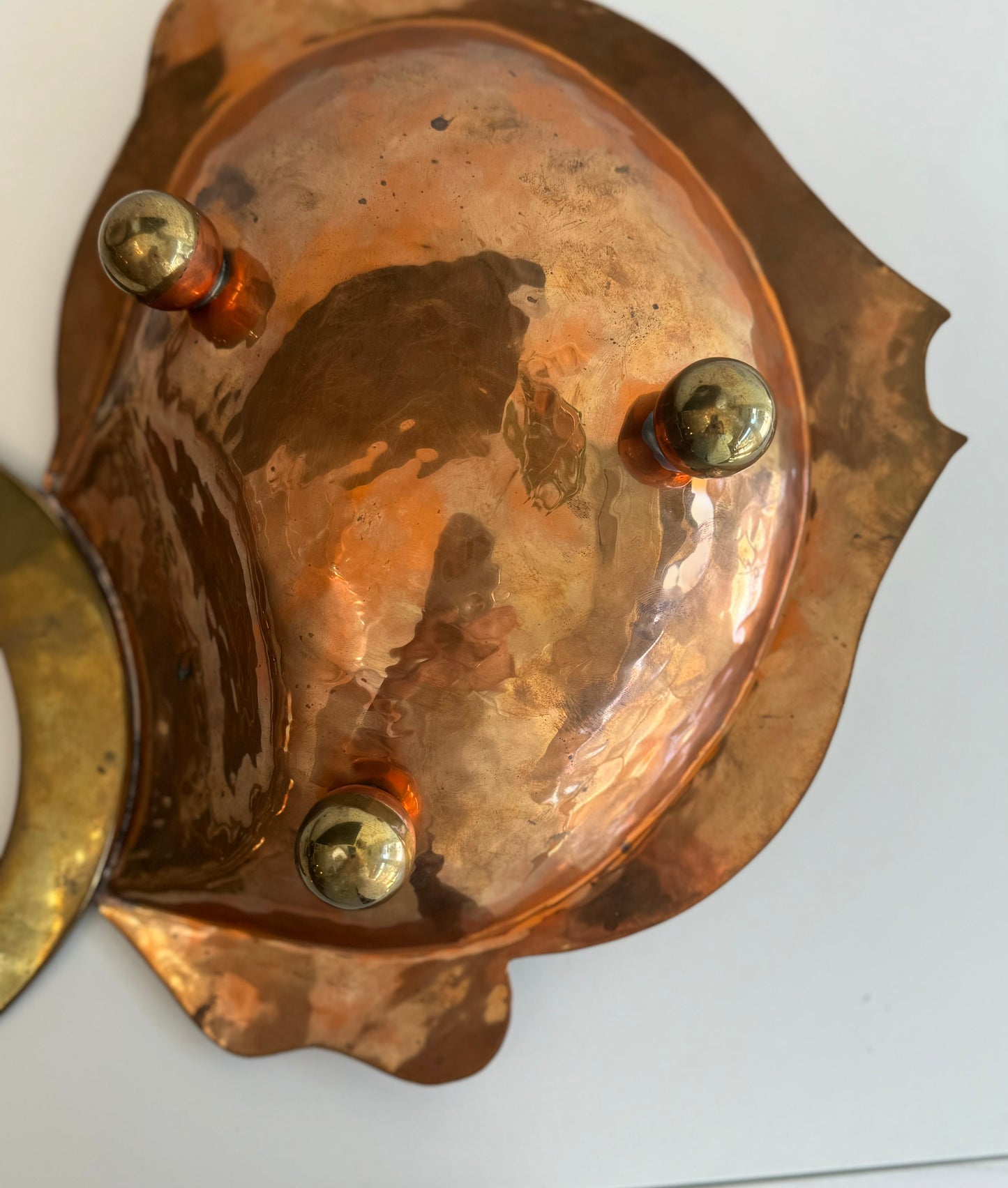 Vintage Mexican Los Castillo fish bowl with abalone inlay