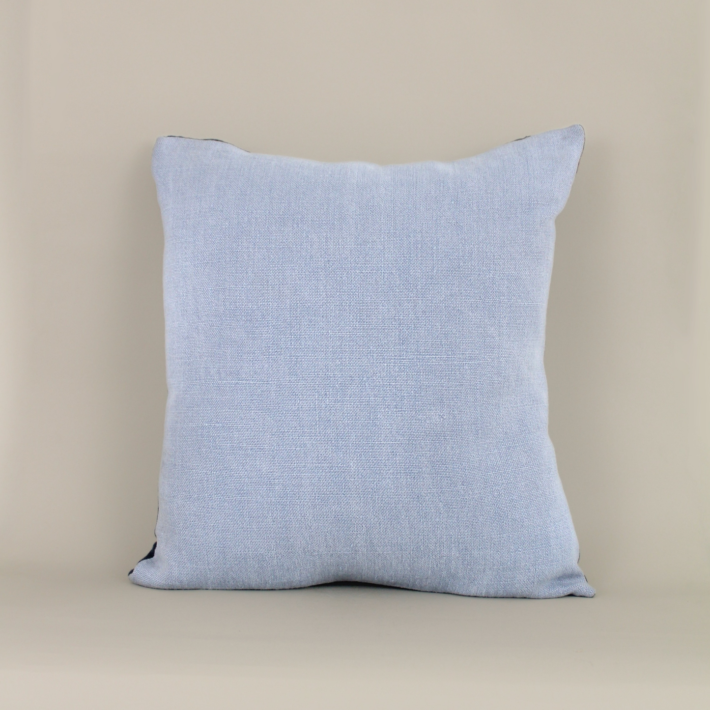 Custom Blue-Backed Striped Linen Pillow