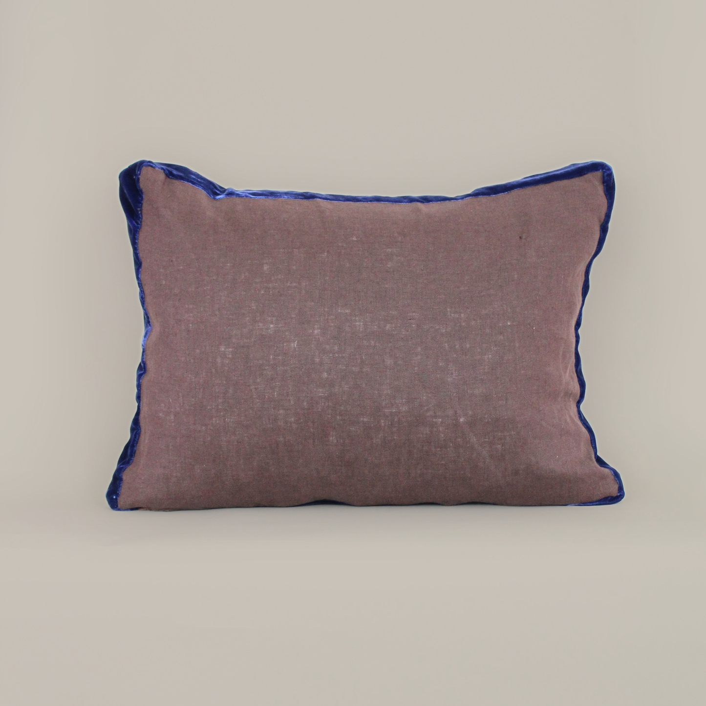 Custom Linen Pillow with Velvet Trim