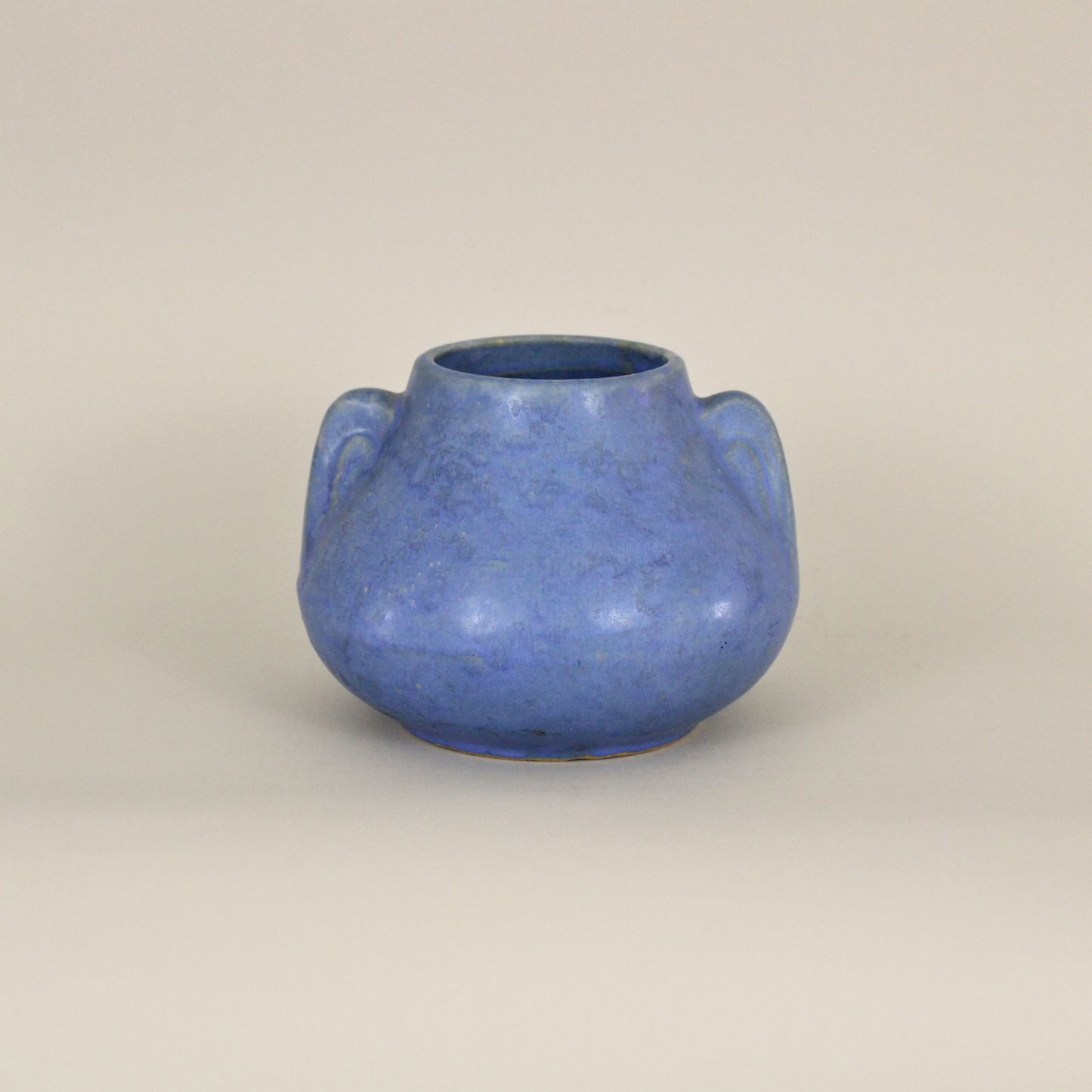 Vintage blue art pottery vase Brush McCoy