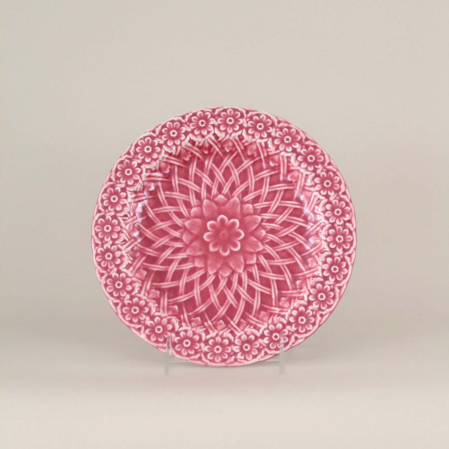 Vintage Pink Majolica Plate