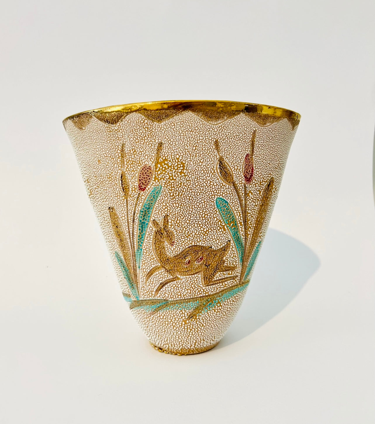 Vintage Italian vase with speckled glaze