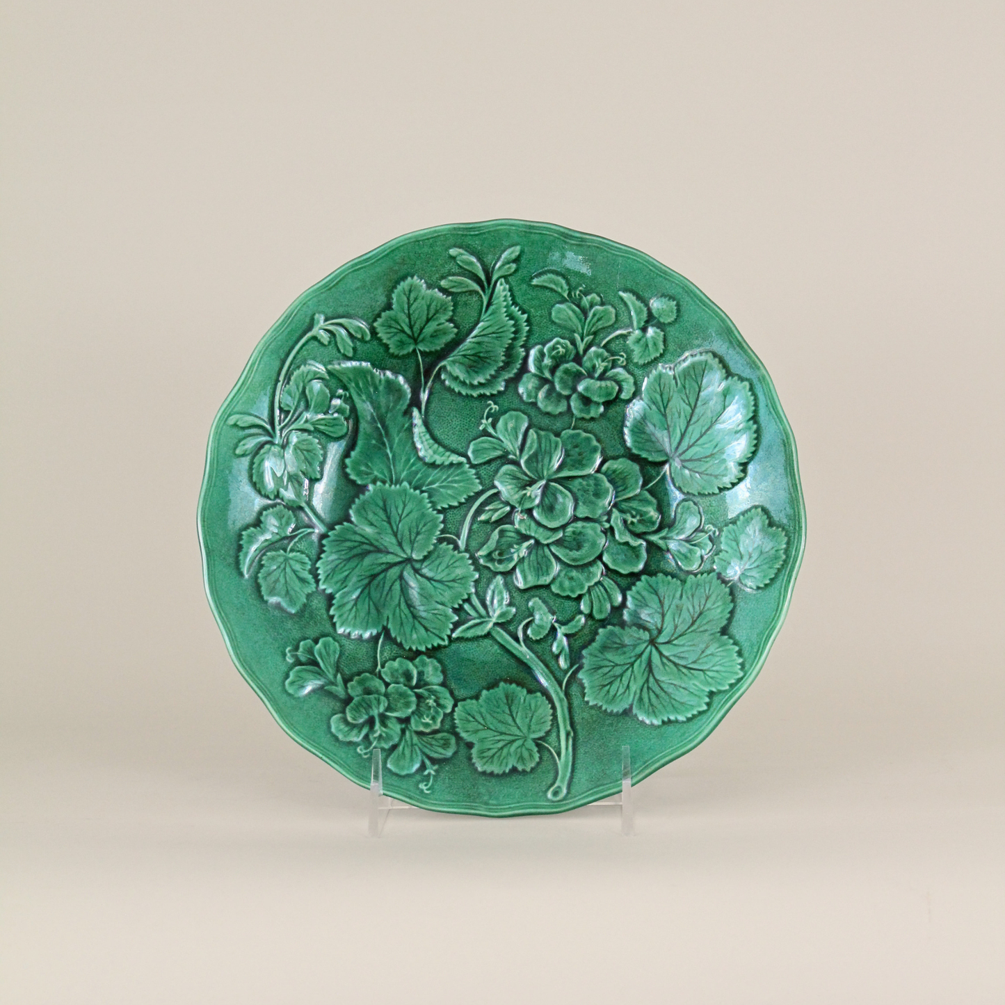 Vintage Green Majolica Plate