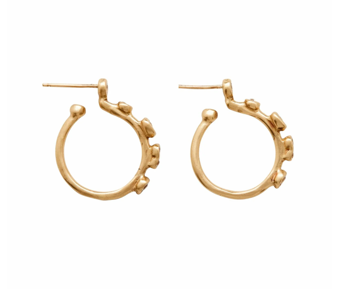 Delta hoop earrings with cubic zirconia