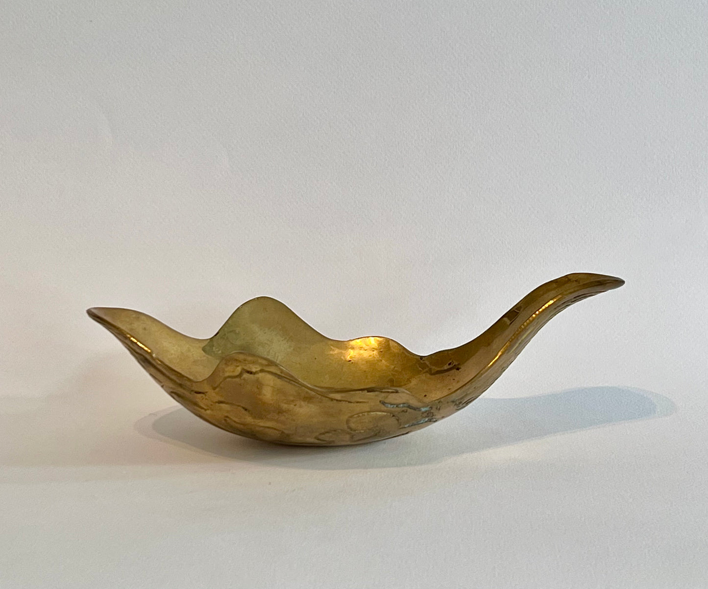 Sculptural brass bowl