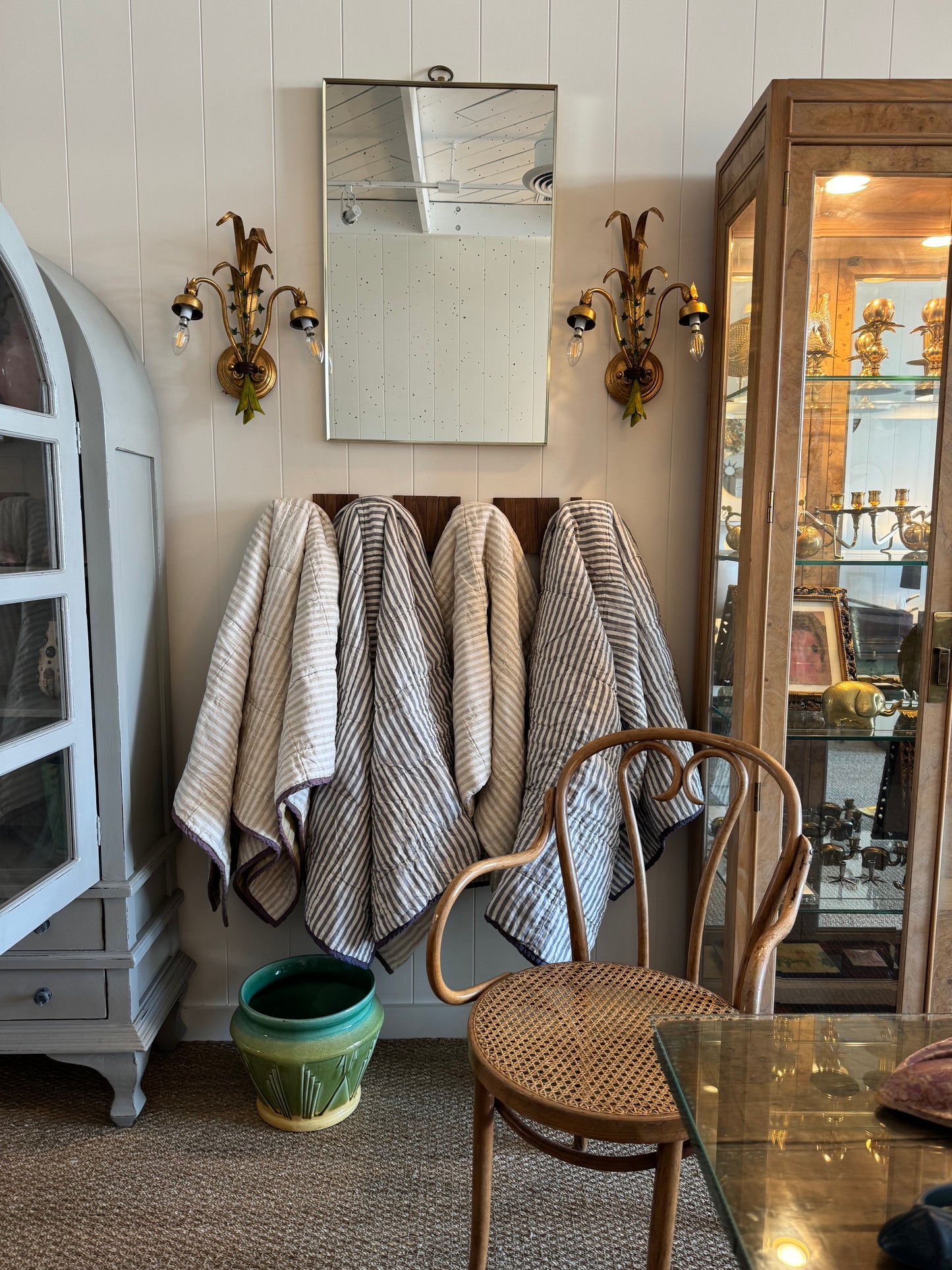 Wall mounted wood coat rack