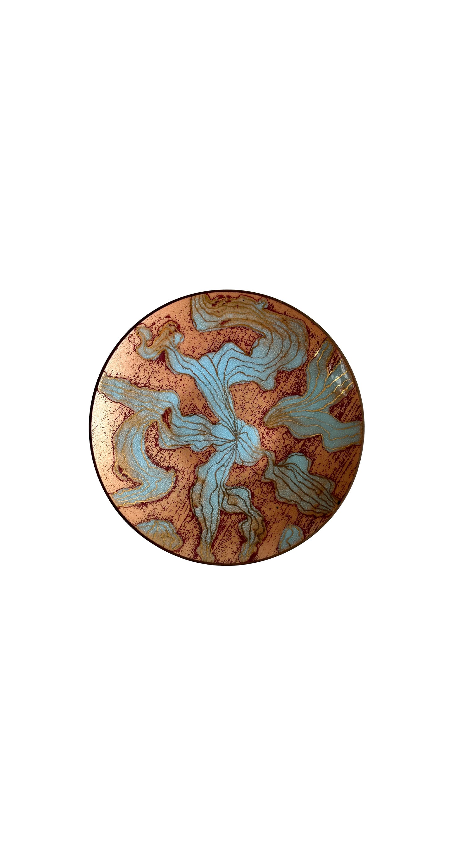 Vintage Enamel and Copper Trinket Dish