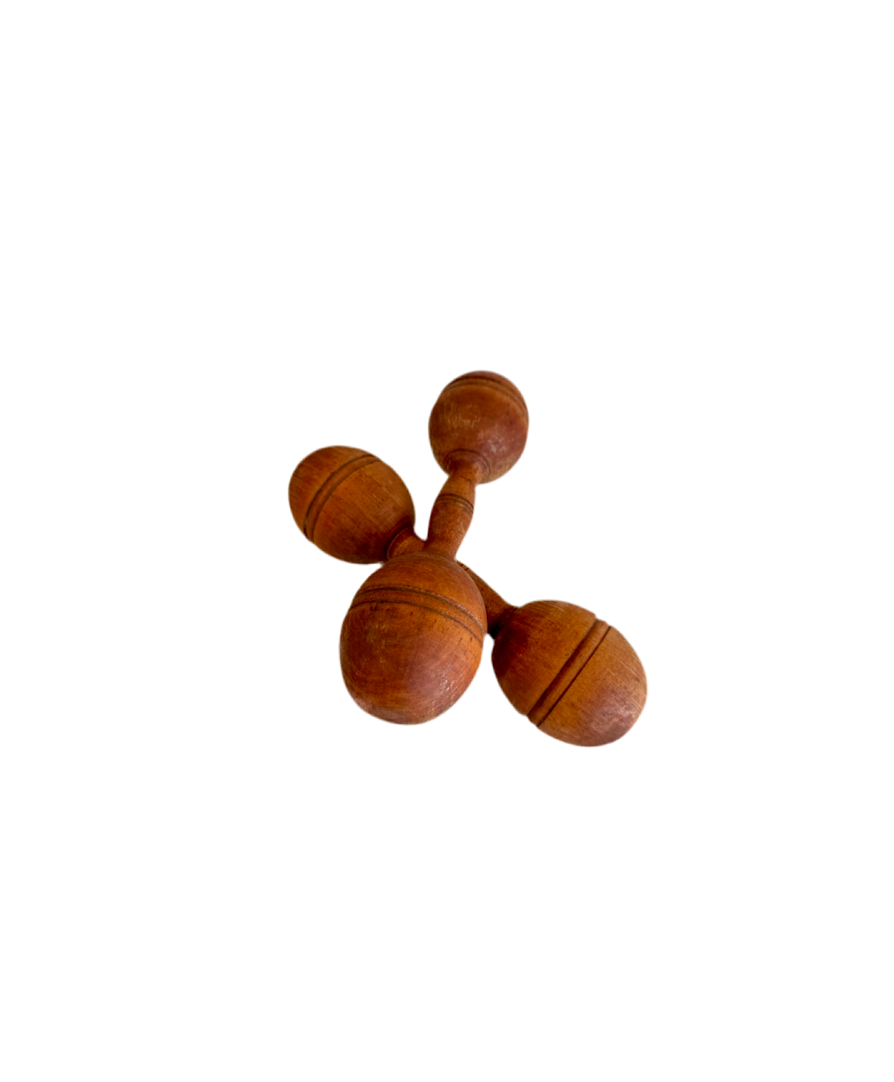 Antique wood dumbbells