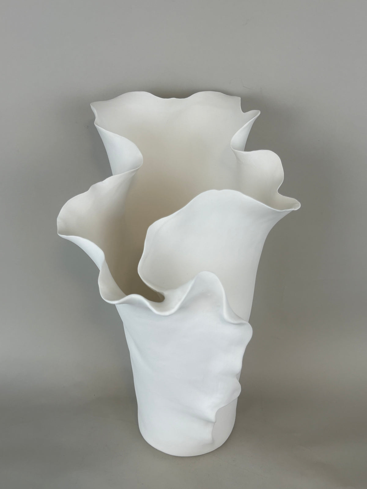 Handmade Ruffled Edge Ceramic Vase