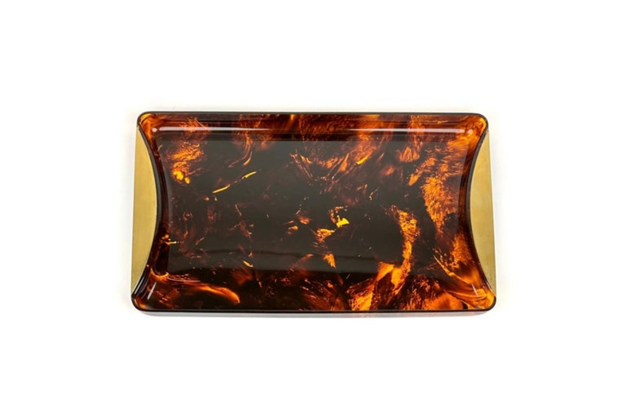 Guzzini Mid Century Italian Tray with Brass Handles