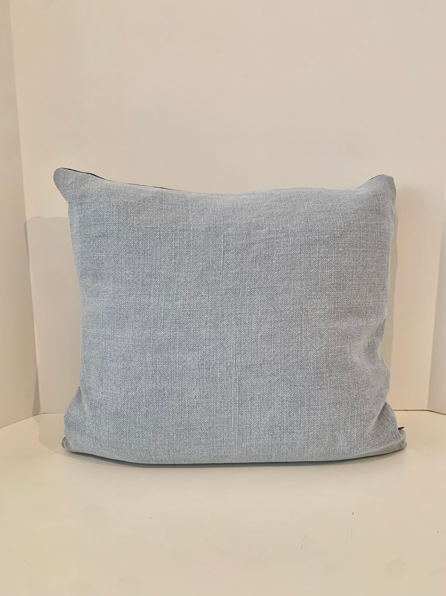 Custom blue striped linen pillow