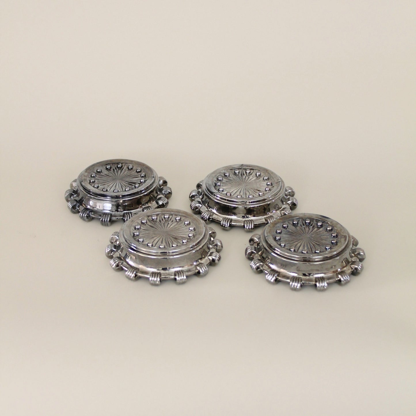 Silver Coasters, set of 4