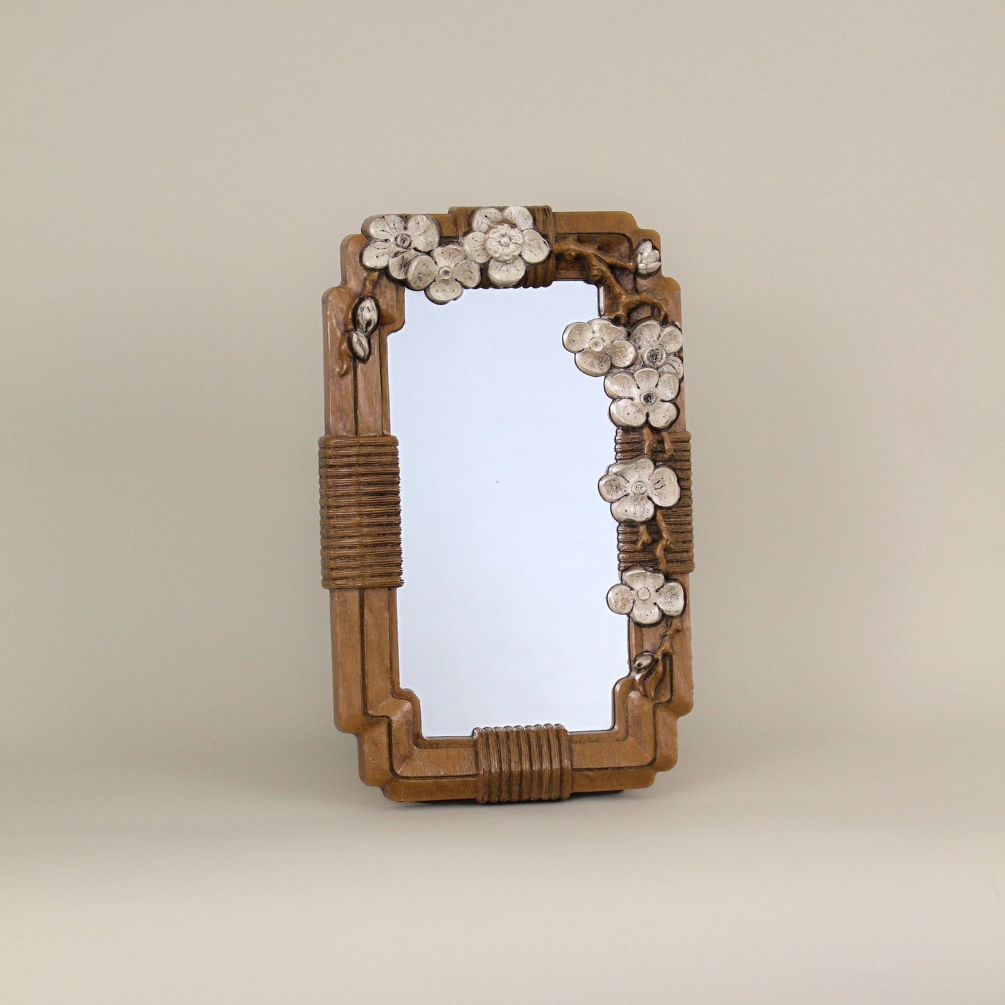 Vintage 1980s HOMCO Floral Wall Mirror
