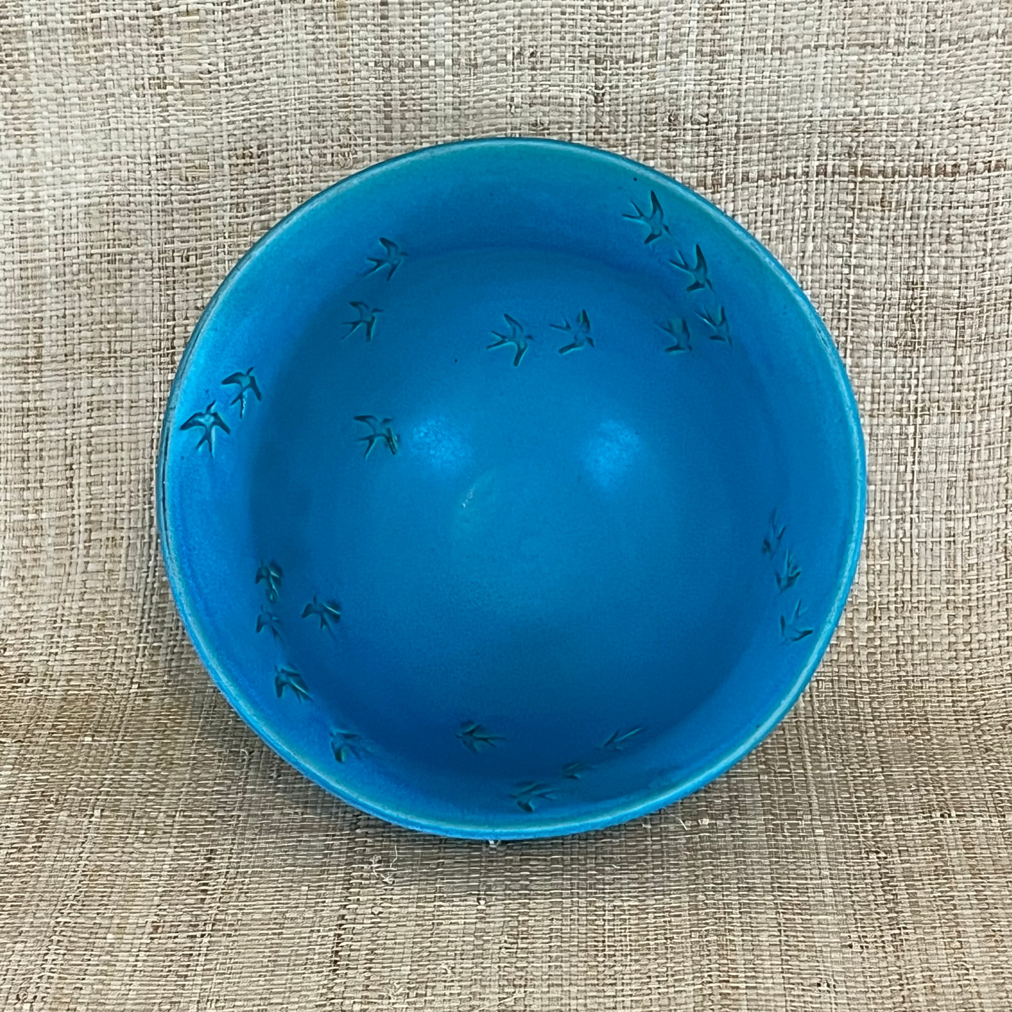 Turquoise Art Pottery with Birds
