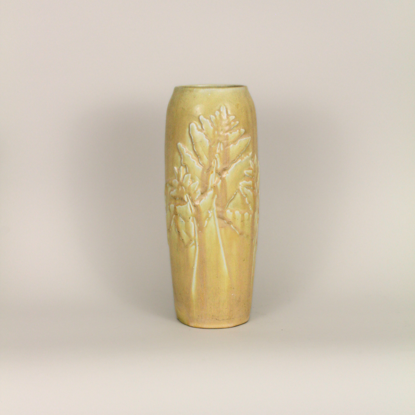 Tall Vintage Art Deco Yellow Vase