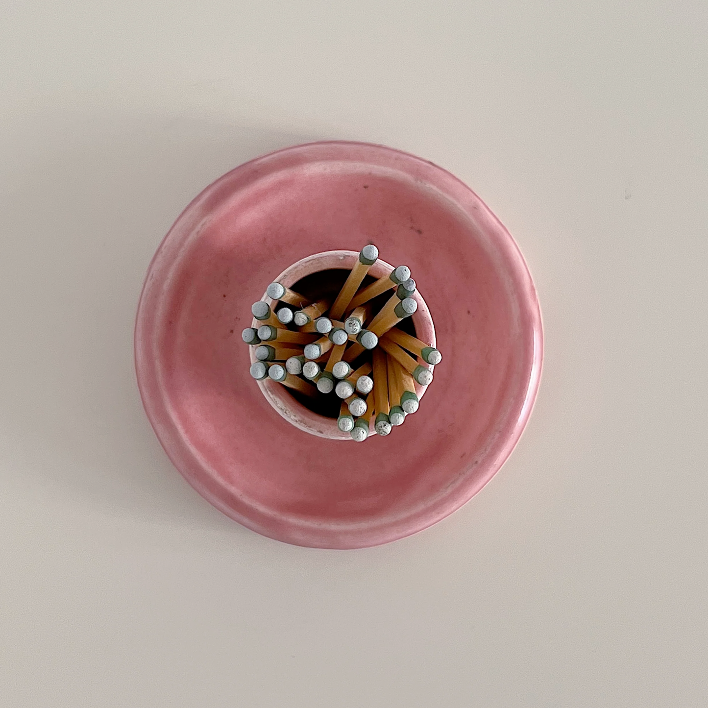 Vintage Pink Ceramic Match Striker