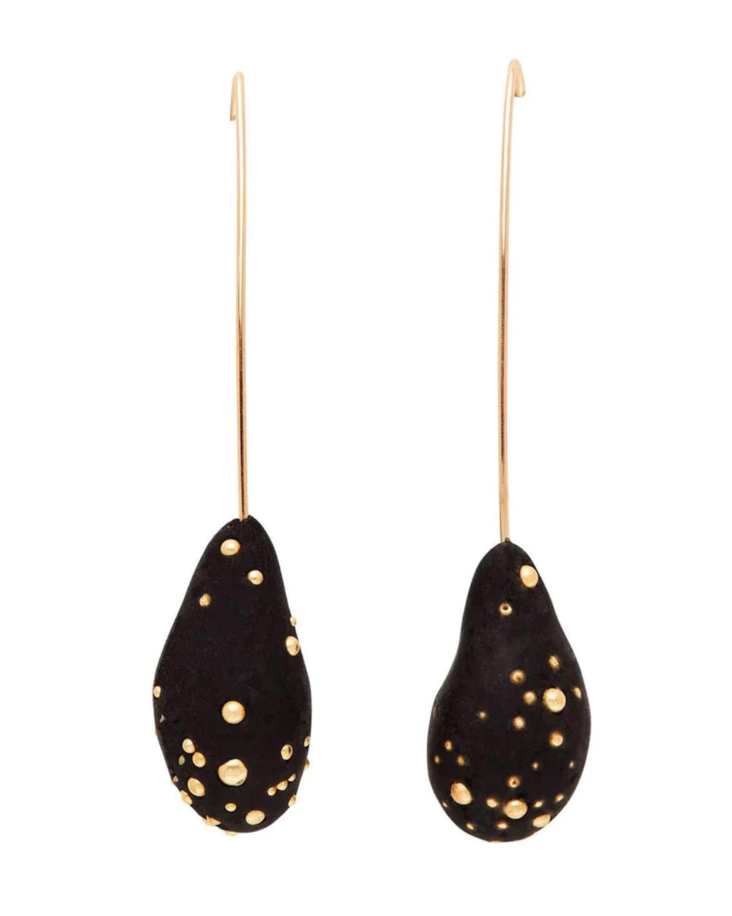 JULIE COHN droplet black and bronze earrings