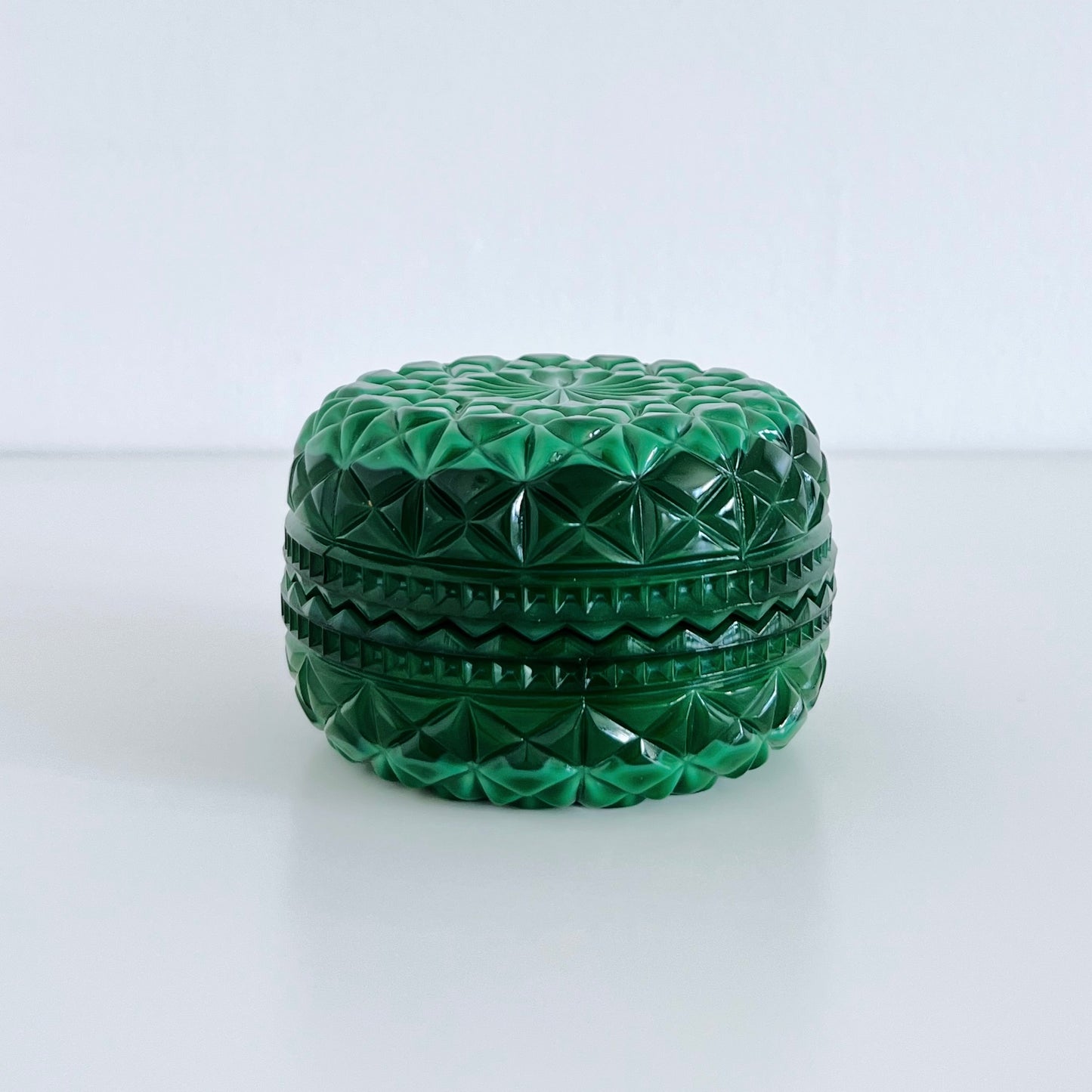 Vintage Bohemian Malachite Glass Vessel