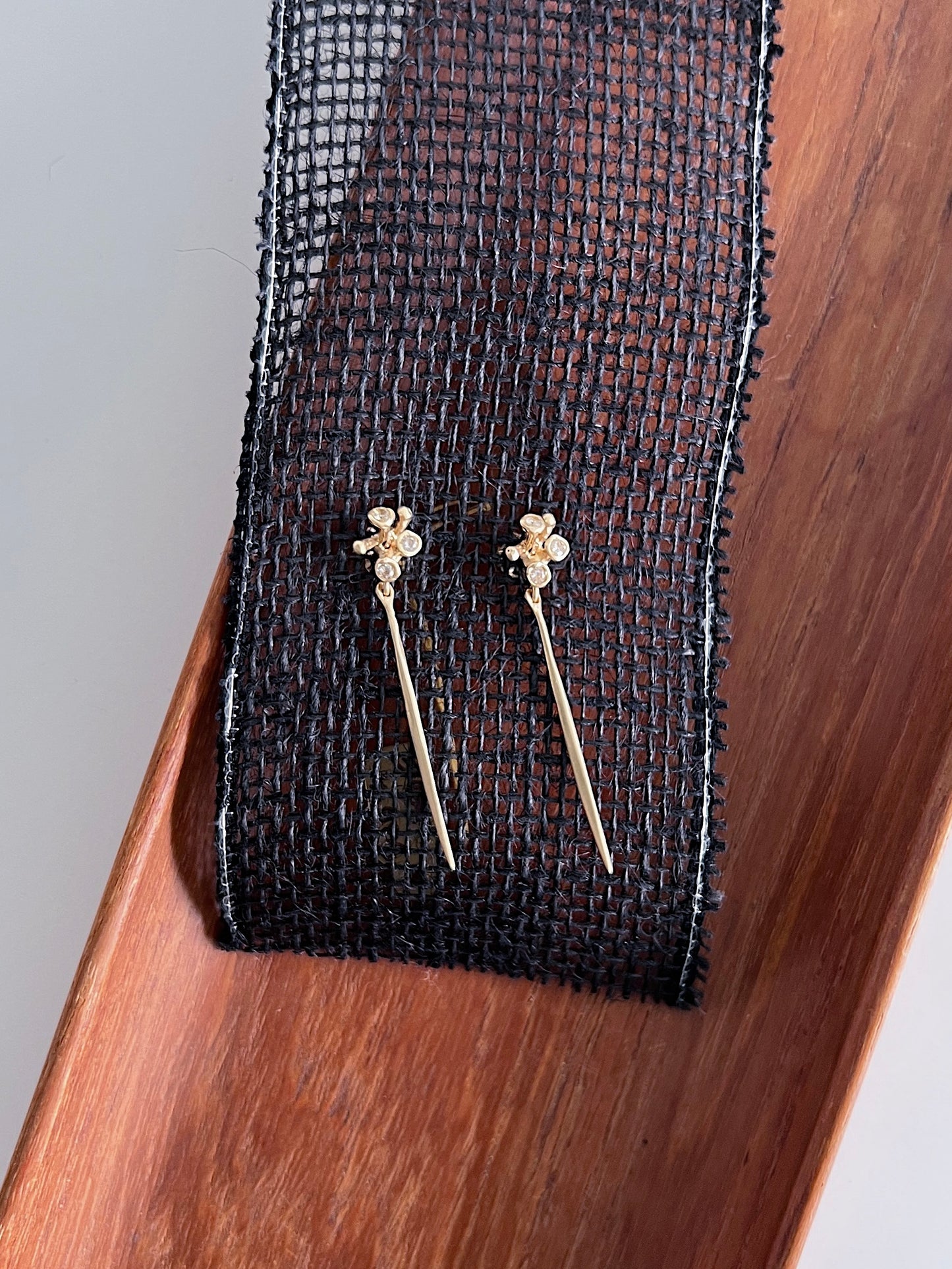 JULIE COHN blossom bronze needle earrings
