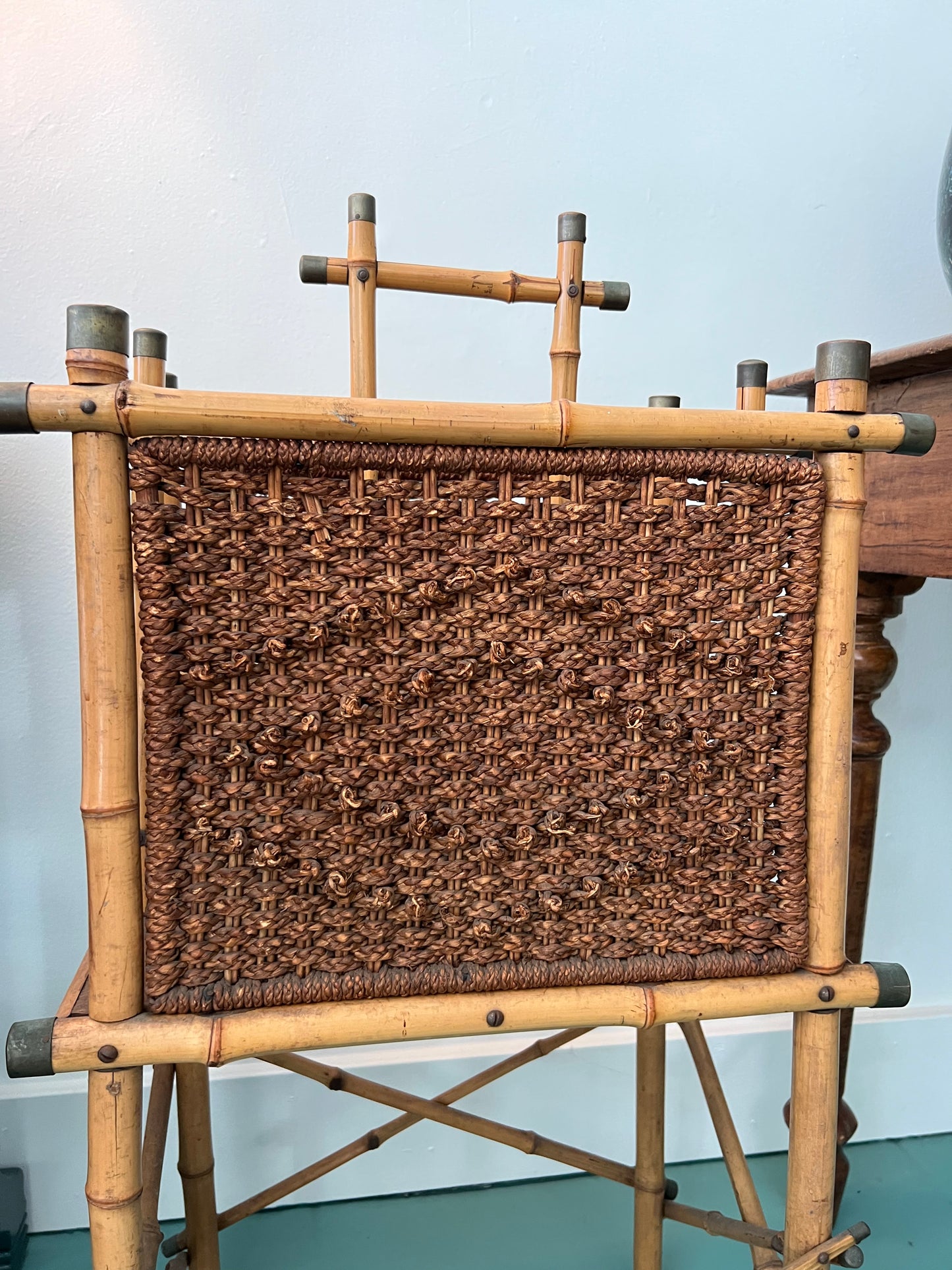 Antique Woven Magazine Holder