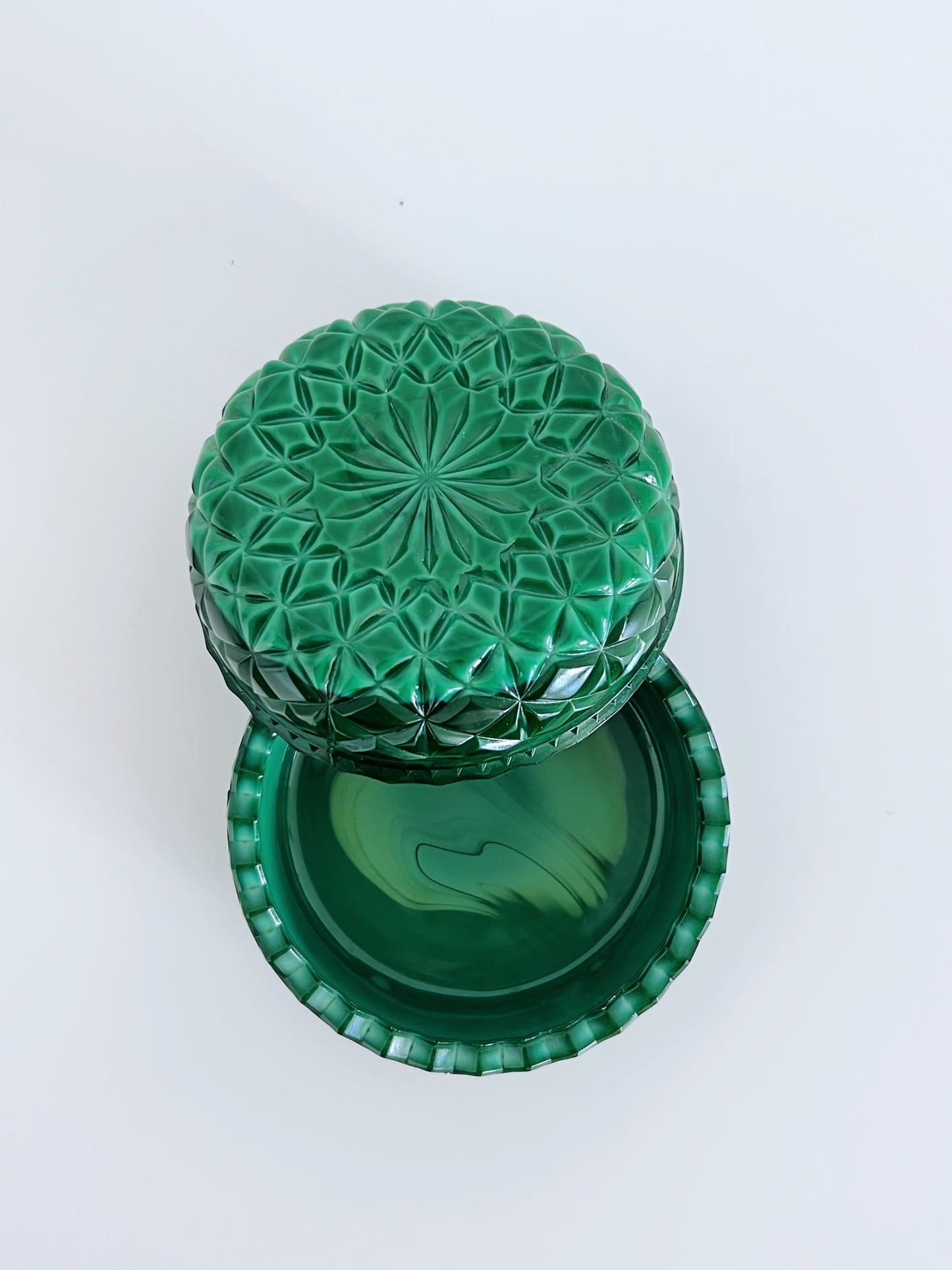 Vintage Bohemian Malachite Glass Vessel