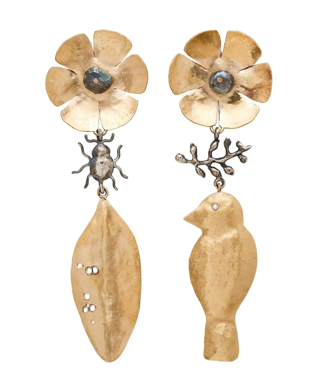 JULIE COHN bird and leaf earrings