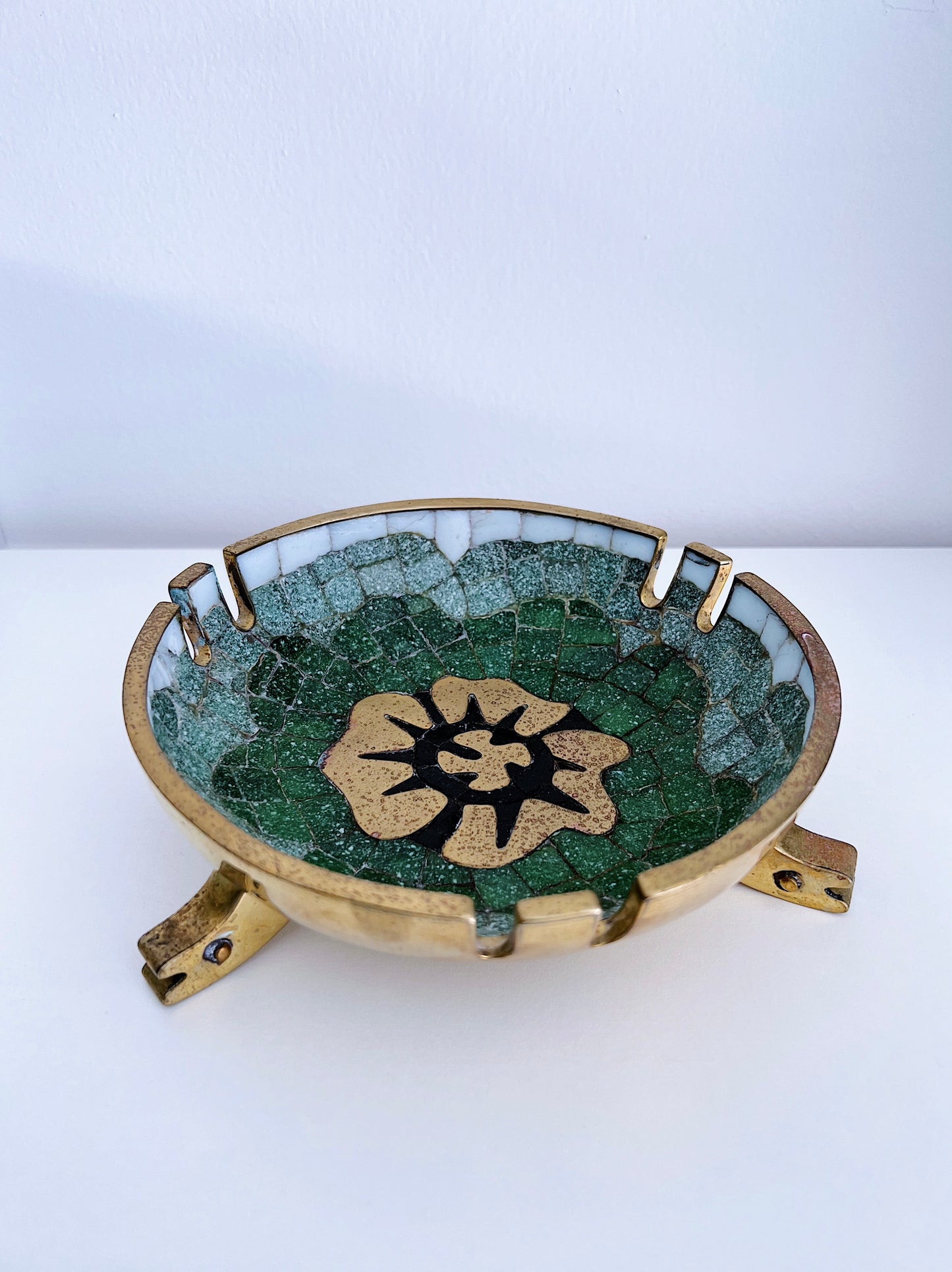 Salvador Teran Green and Brass Bowl