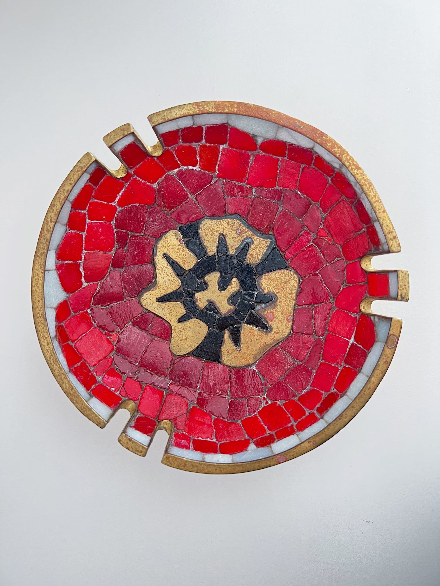 Salvador Teran Red and Brass Bowl
