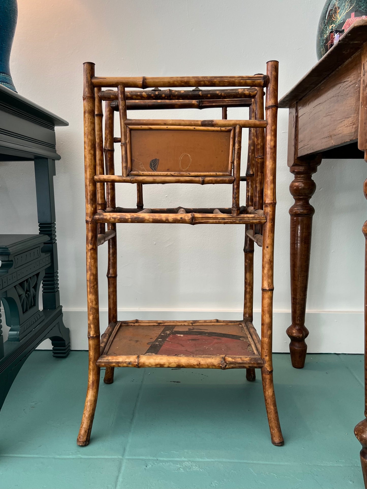 Antique Rattan Magazine Holder