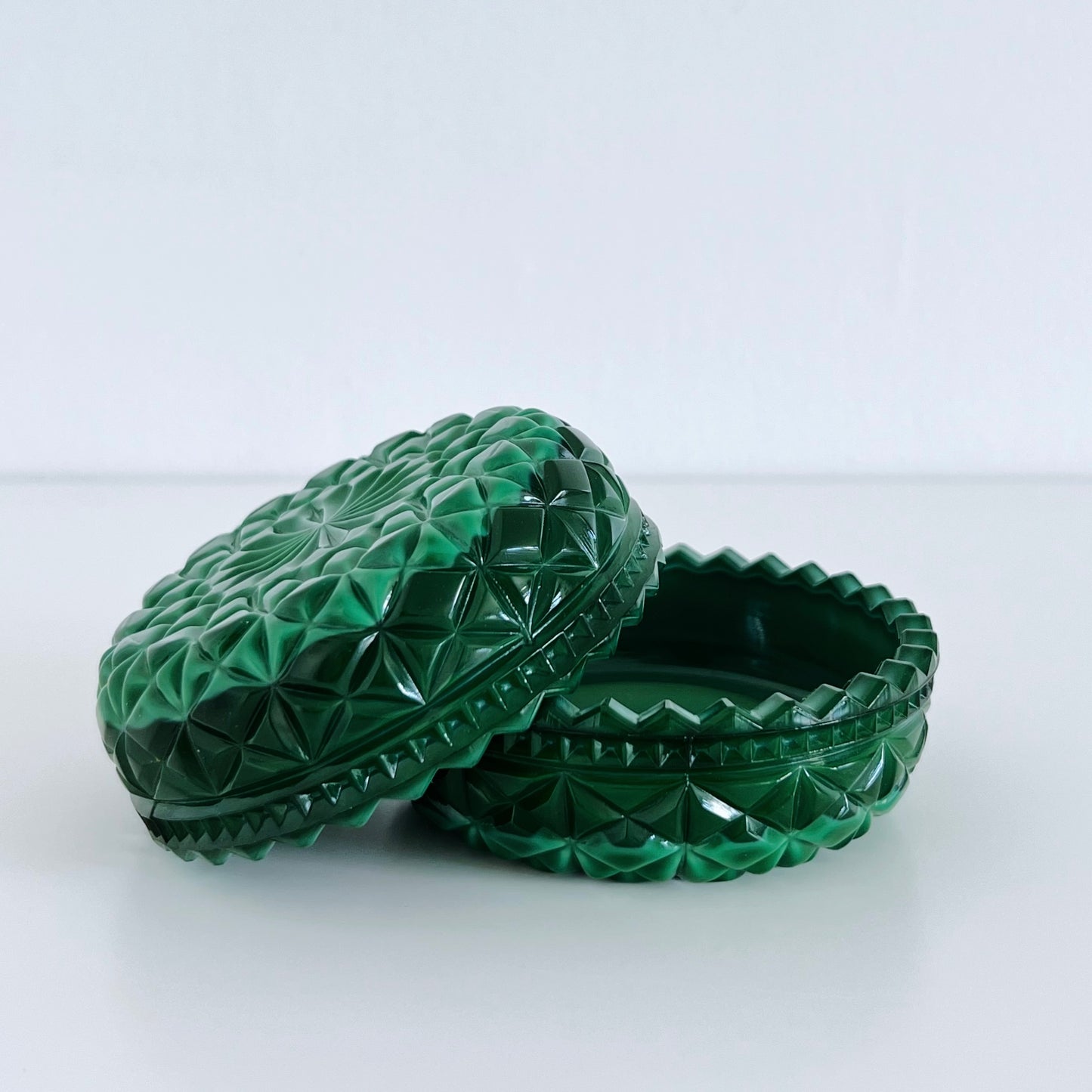 Vintage Bohemian Malachite Glass Vessel