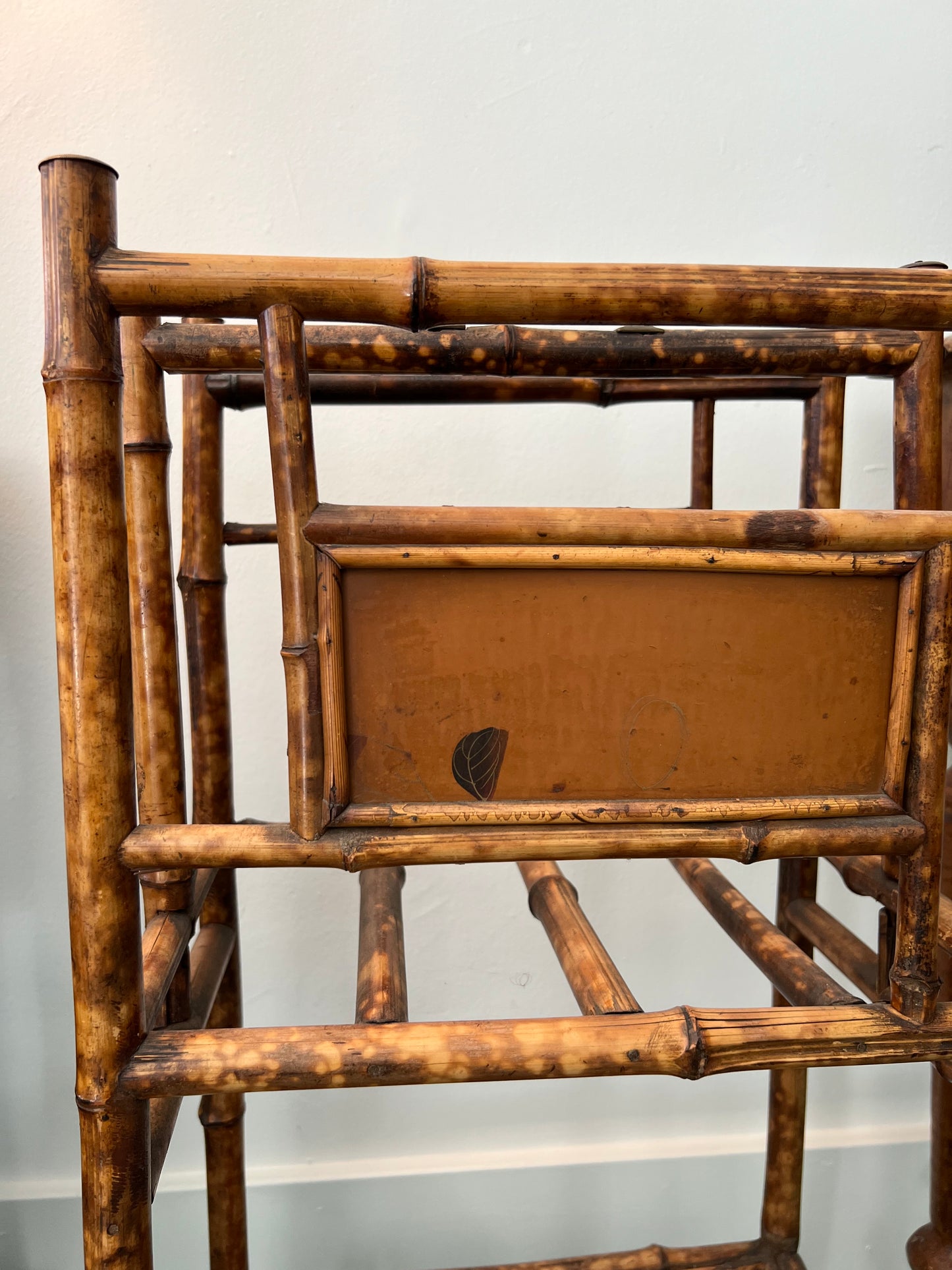 Antique Rattan Magazine Holder