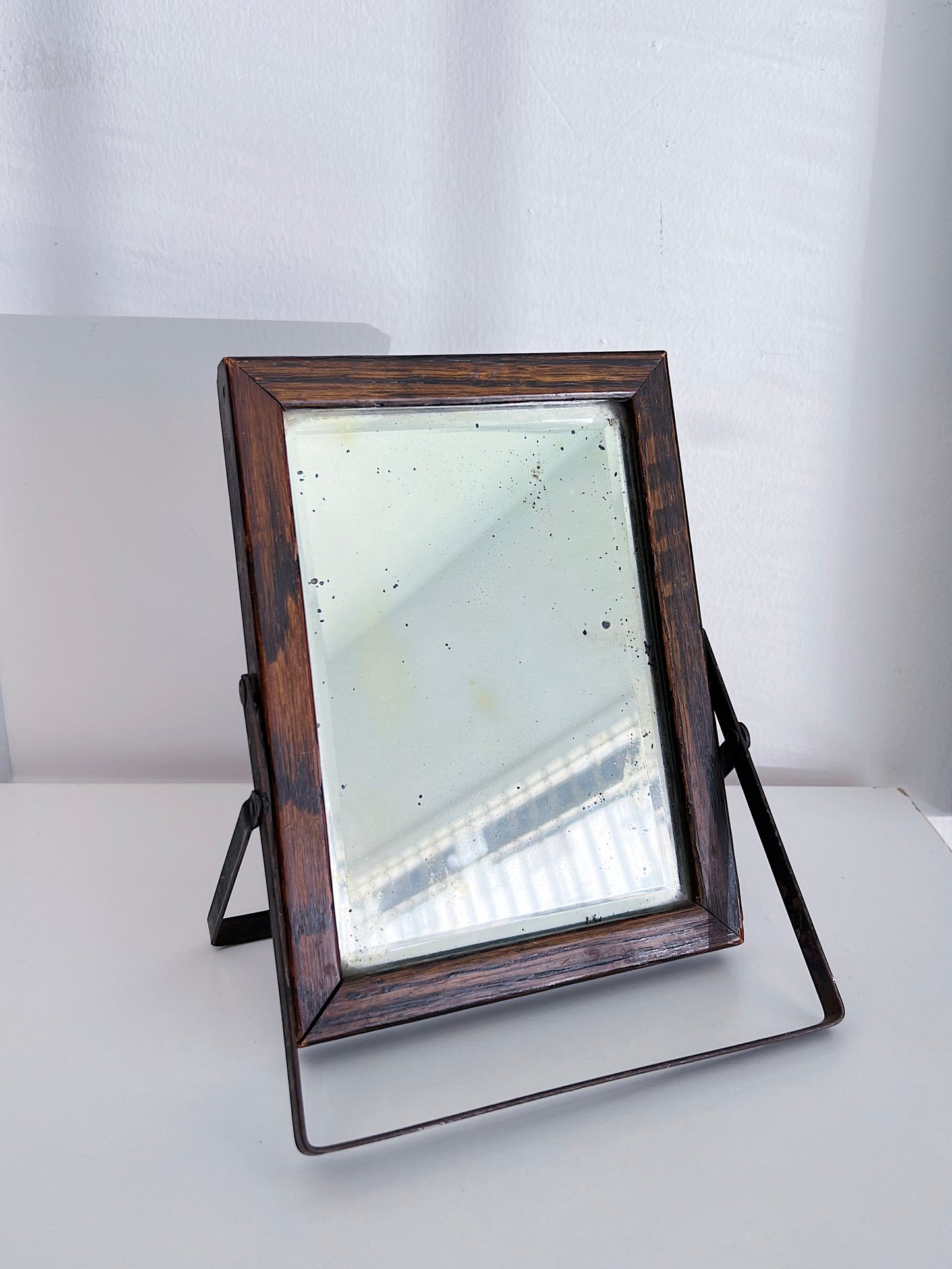 Antique Wood Vanity Table Mirror