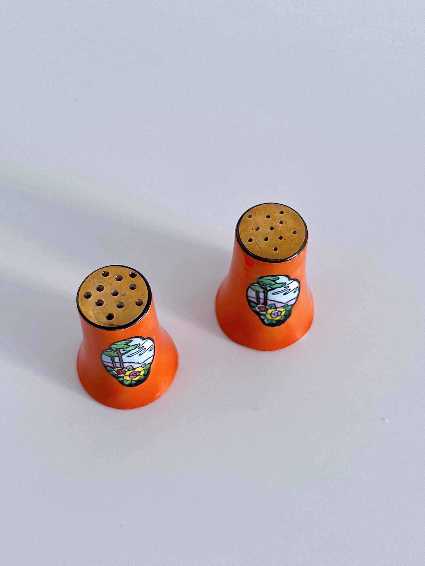 Vintage Japanese Lusterware Salt & Pepper Shaker, Set of 2
