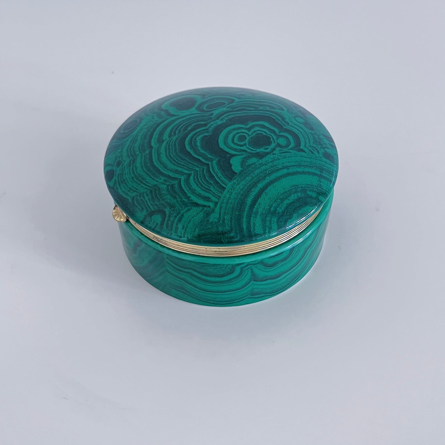 Faux Malachite Trinket Box