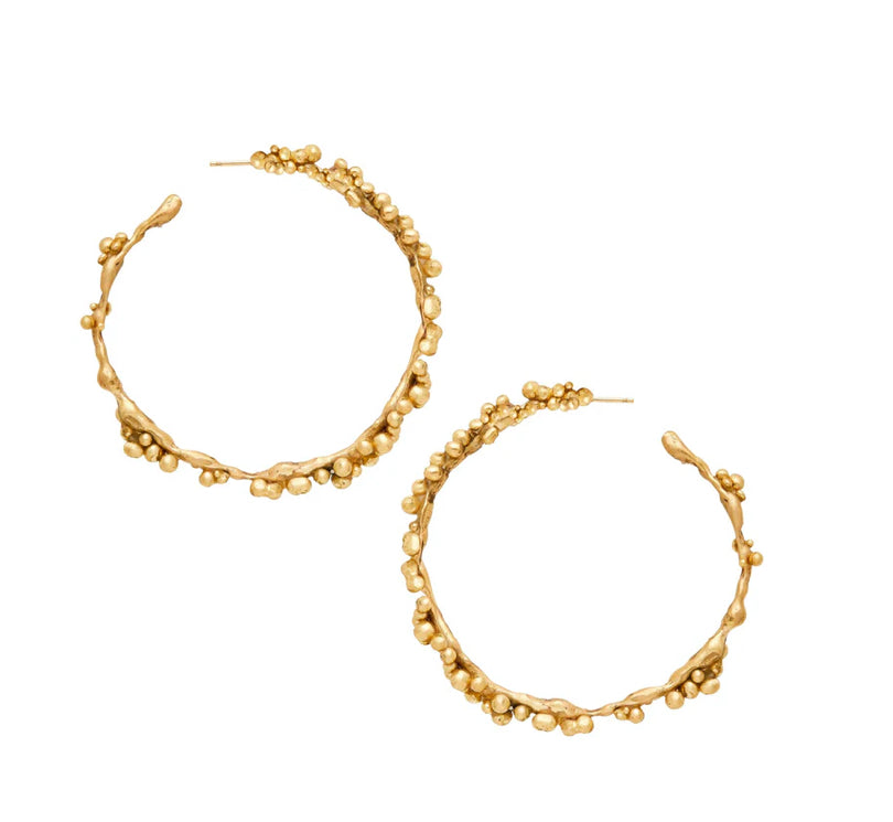 JULIE COHN granulated bronze hoops