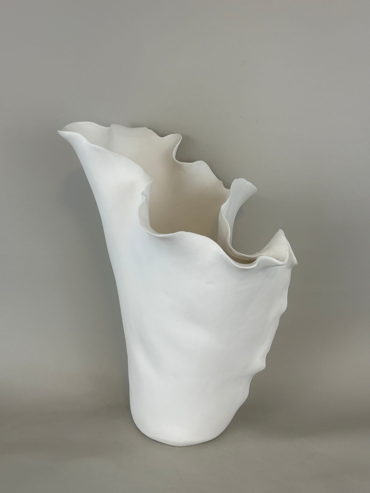 Handmade Ruffled Edge Ceramic Vase