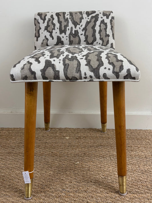 Mid Century Reupholstered Vanity/Desk Chair in Gattopardo