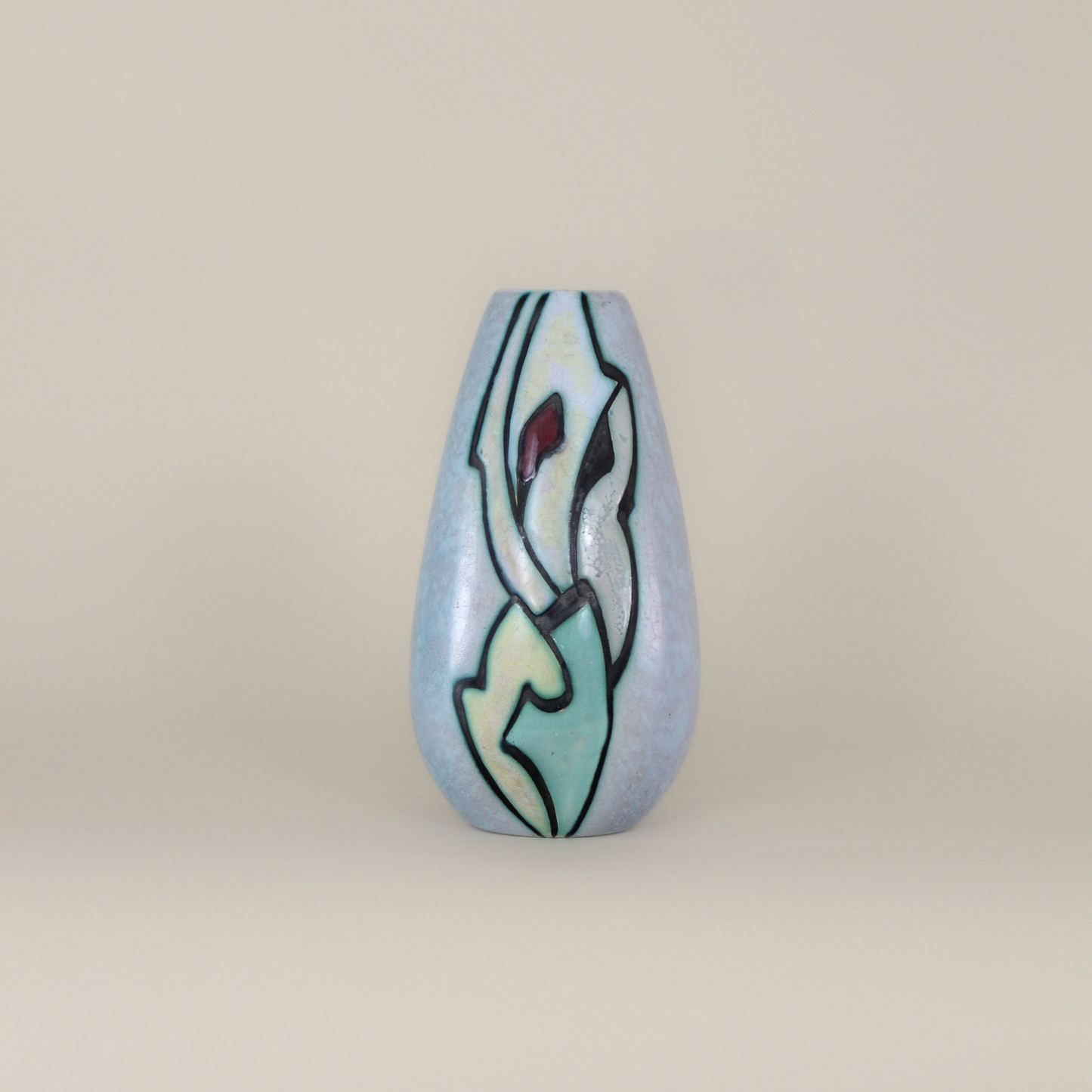 Mid Century Dutch Gouda Pottery Vase