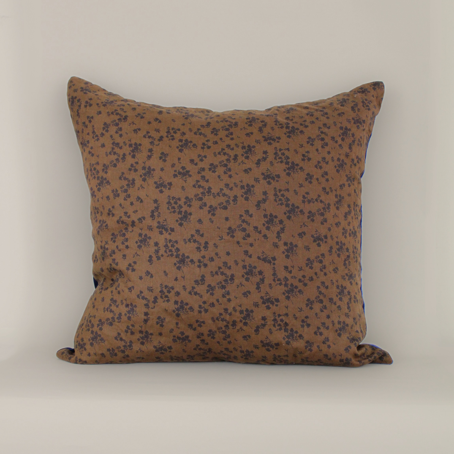 Custom Linen Pillow with Velvet Trim