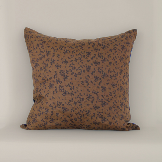 Custom Linen Pillow with Velvet Trim