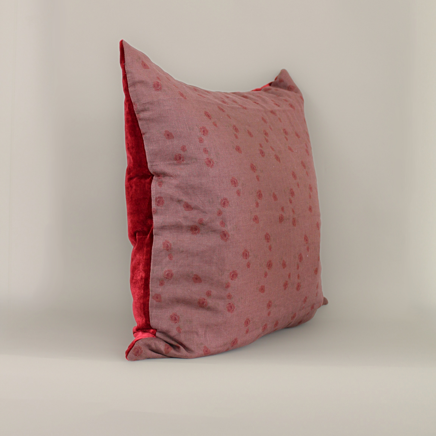 Custom Linen Pillow with Velvet Trim