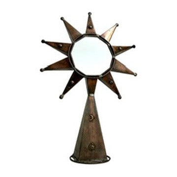 Vintage Mexican Folk Art Tin Mirror