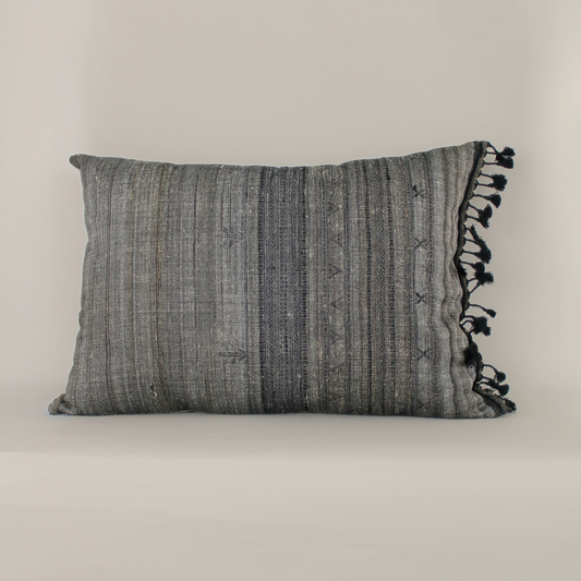 Dark Grey Woven Pillow