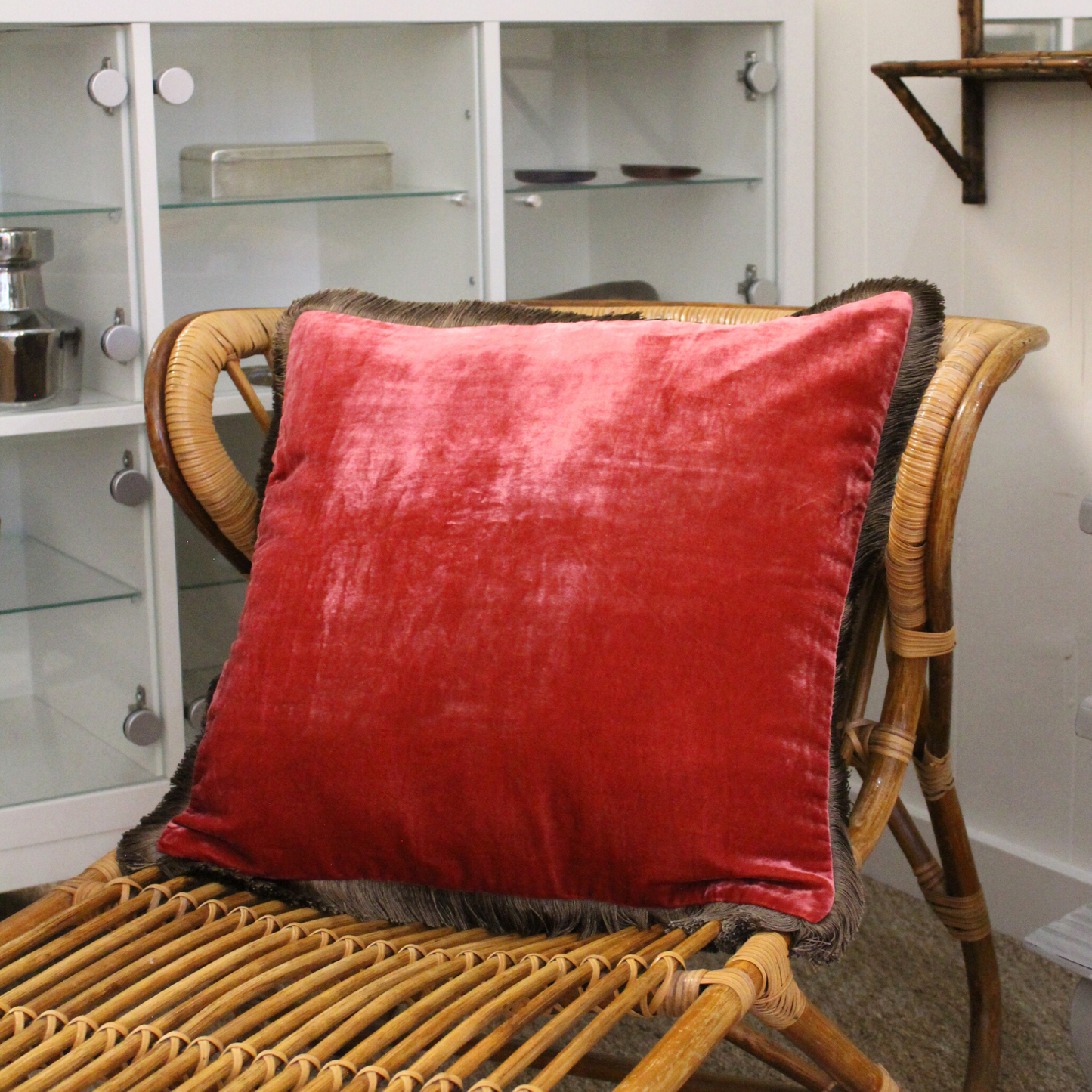 Silk Velvet Pillows With Fringe