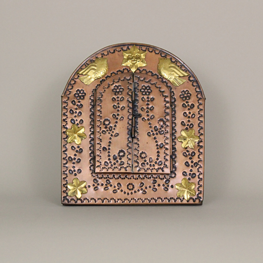 Mexican Folk Art Punched Tin Mirror