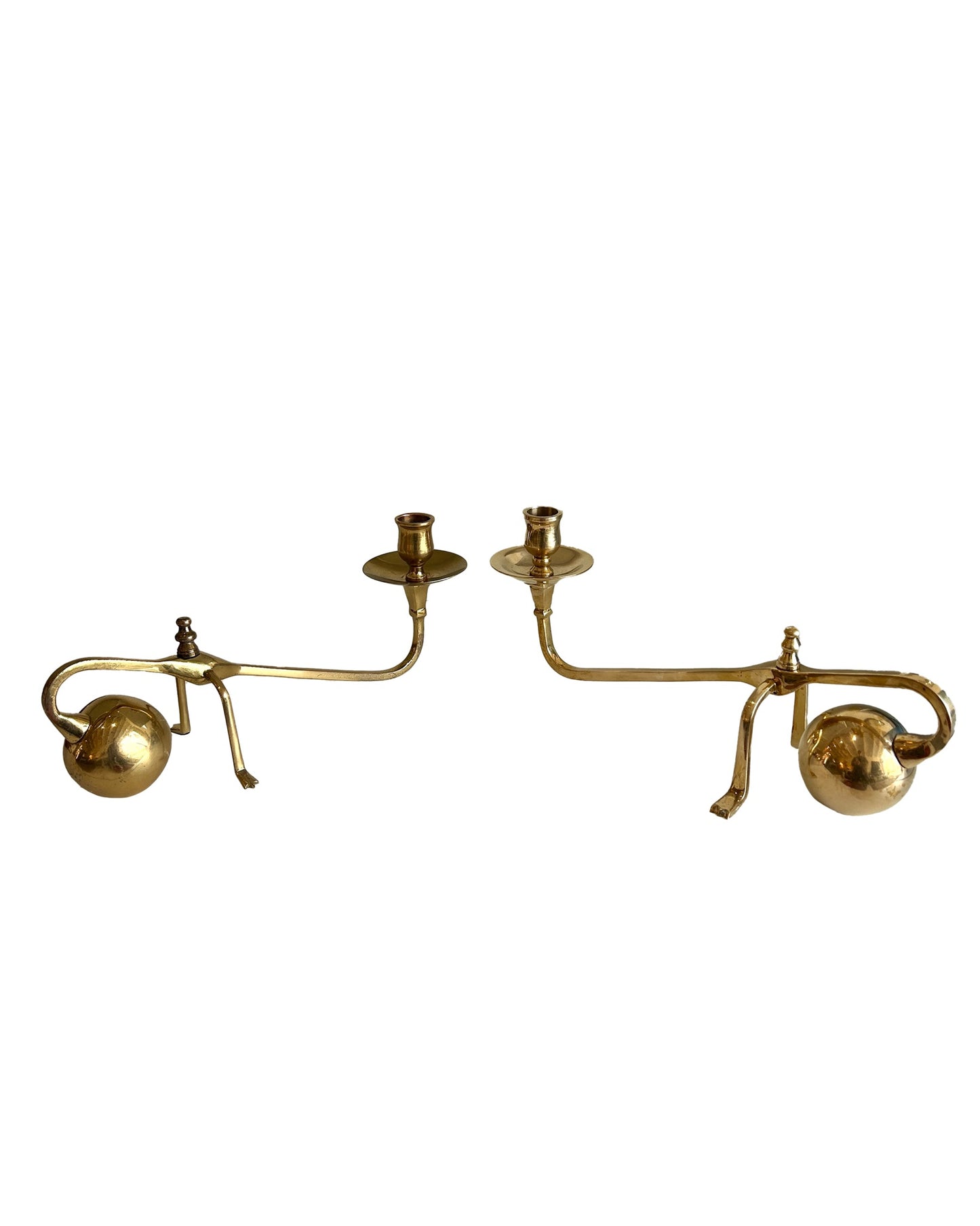 Vintage brass counter balance candle holder