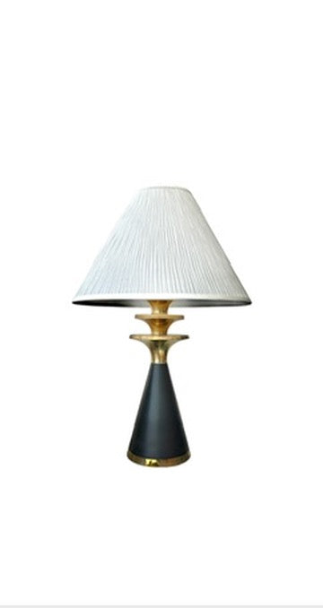 Mid Century Black and Brass Lamp