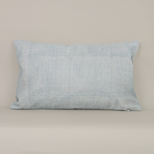 Pale Blue Thick Linen Lumbar Pillow 20"x12"