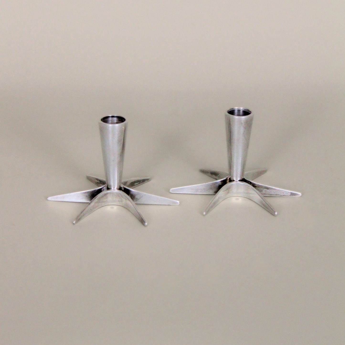 Petite Art Deco Silver Plated Danish Candle Holders