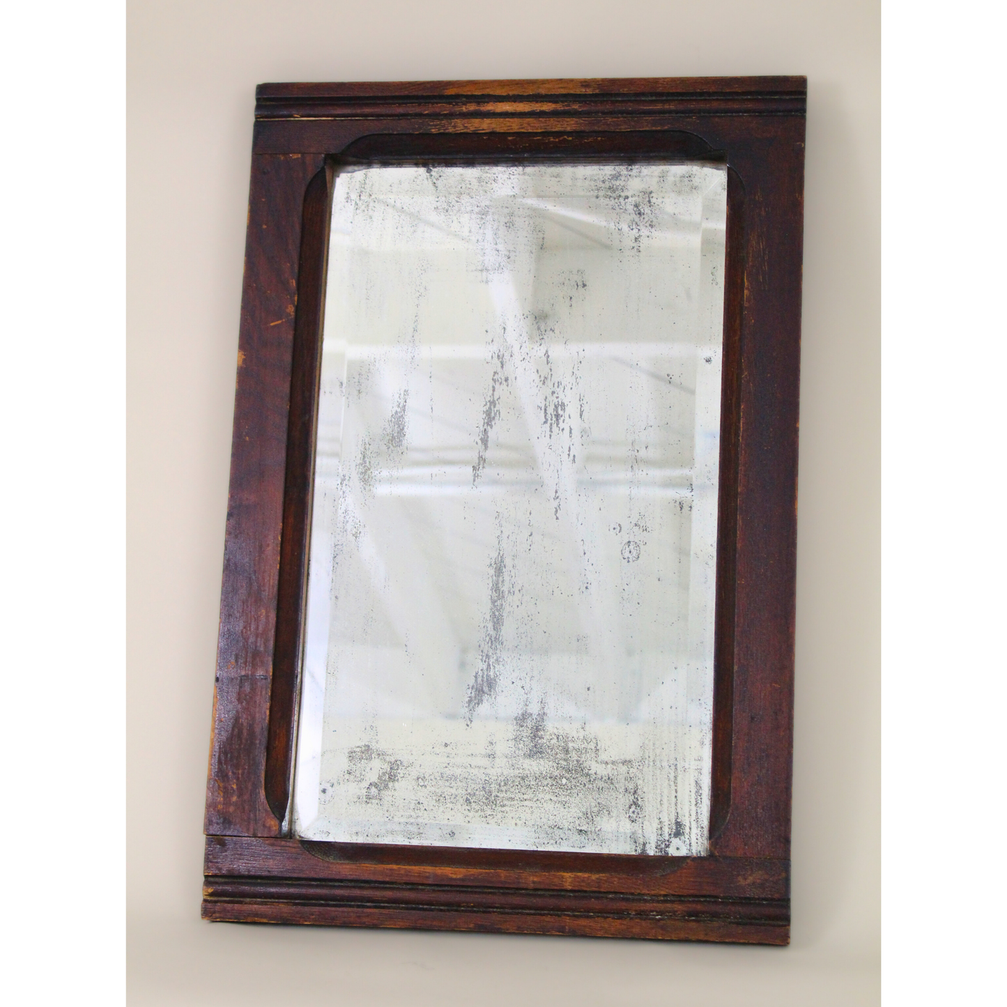 Antique Wood Framed Wall Mirror